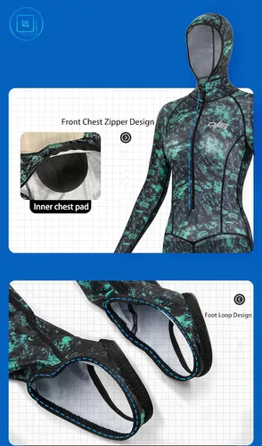 Vista 3 de Traje de baño de licra de cuerpo completo para hombres y mujeres, traje de baño de manga larga, protección UV, surf, natación, buceo, esnórquel