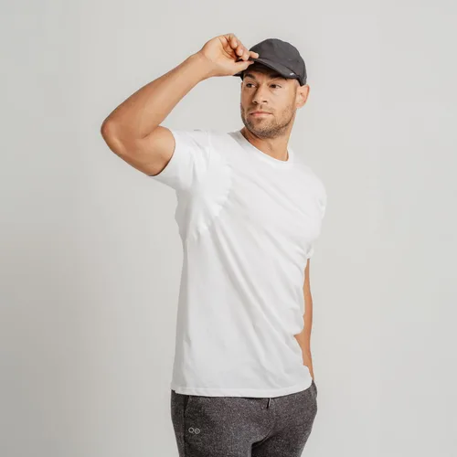 Vista 3 de Camiseta interior de algodón a prueba de sudor para hombre, bloqueo de olor Blanco