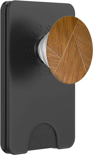 Vista 7 de Patrón de madera de bambú con ángulos marrones de madera de grano – PopSockets Grip y soporte para teléfonos y tabletas
