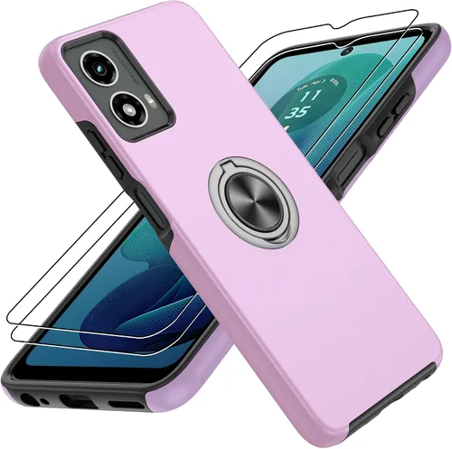 Vista 63 de Gritup - Funda para Galaxy A05S con protector de pantalla HD×2, funda protectora para teléfono a prueba de golpes con soporte magnético de anillo