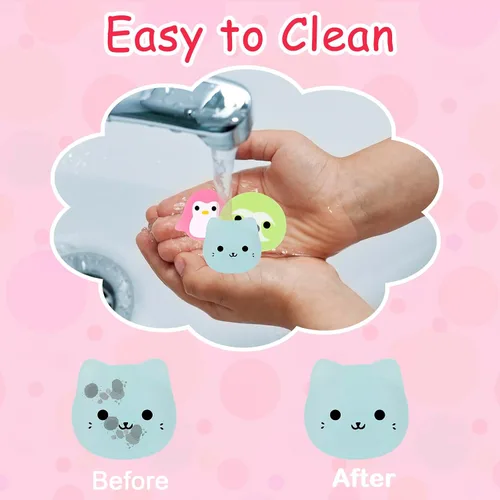 Vista 2 de Outee 20 piezas de juguetes Mochi Kawaii animales con caja de regalo que brillan en la oscuridad, lindo juguete para aliviar el estrés, recuerdos