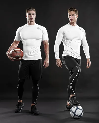 Vista 2 de DRSKIN Paquete de 3, 2 o 1 camisa de compresión para hombre, manga corta, camiseta deportiva de capa base, atlética, correr, entrenamiento activo