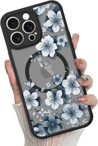 Vista 17 de Funda magnética para iPhone 17 Pro [compatible con MagSafe], bonita funda de moda con estampado de leopardo negro, translúcida, mate, parte trasera