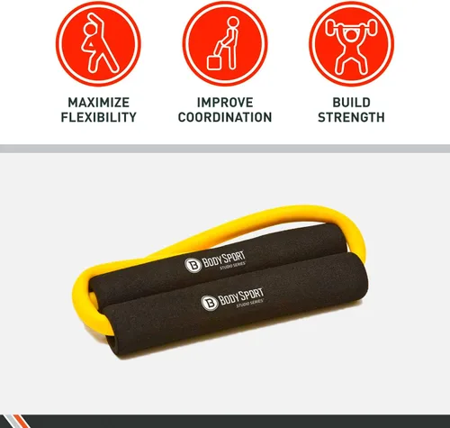 Vista 3 de Body Sport Loop Tubing , Resistance Band with Foam Pad Handles for Strength Training and Rehabilitation