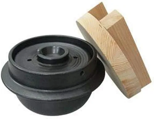 Vista 6 de Japanese Rice Cooker Donabe Clay Pot Set, 3 Go (3 Cups), Includes Hinoki Rice Scoop