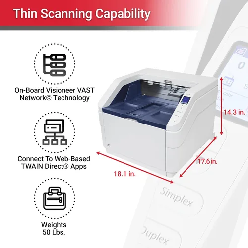 Vista 5 de Xerox W130 Dúplex Document Scanner for PC, Alimentador automático de documentos (ADF) de 500 páginas