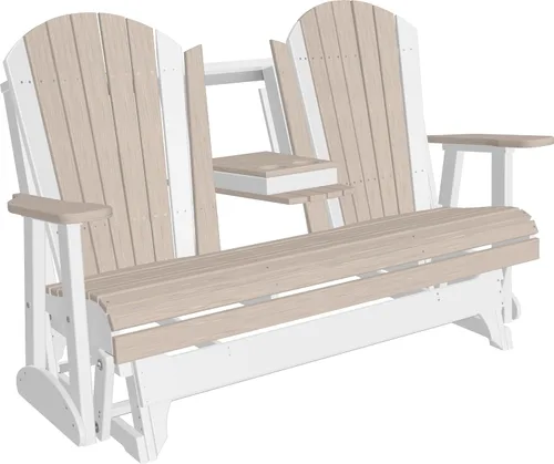 Vista 26 de LuxCraft Deslizador Adirondack de 5 pies con consola plegable (Premium - Caoba antigua)