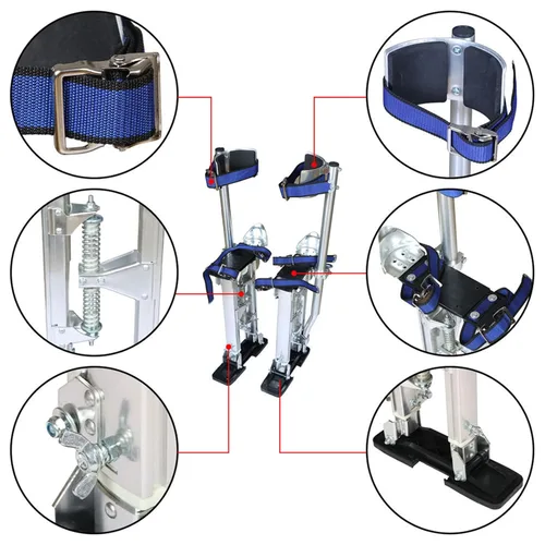 Vista 4 de 18-30Inch Ajustable Drywall Stilts Trabajo Stilts Aluminio Negro