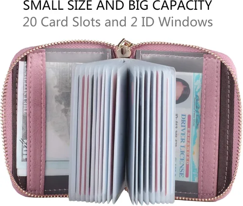 Vista 4 de Tarjetero de piel para tarjetas de crédito y carnet de identidad, con tecnología RFID, para mujer
