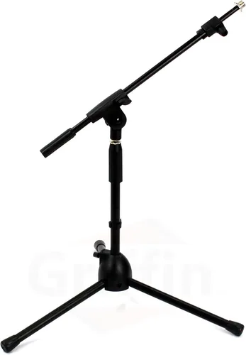 Vista 5 de GRIFFIN Soporte de micrófono corto (serie Low Profile-X) – Soporte de trípode para bombo, amplificadores de guitarra, escritorios de estudio, canto