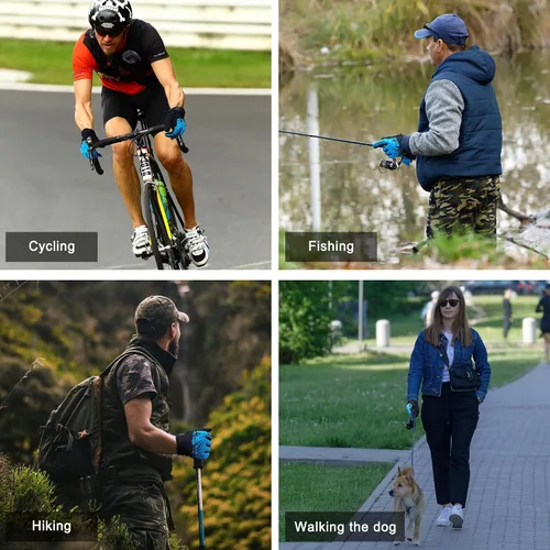 Vista 6 de Guantes de ciclismo para paseos cortos, guantes de correr, guantes de pesca, pantalla táctil, ligeros, elásticos, excelente agarre, para uso diario