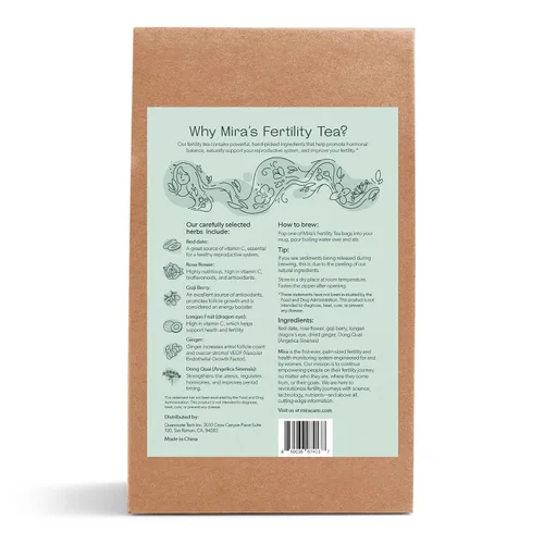 Vista 14 de Mira Té de fertilidad, sin cafeína, 100% orgánico, bayas de Goji y raíz de jengibre ayudan a regular los ciclos, apoya la concepción y promueve