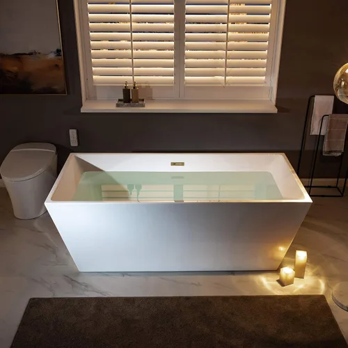 Vista 2 de WOODBRIDGE BTA1512-BG-Drain &O + PILLOW BAÑERA, con secador dorado cepillado