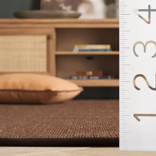 Vista 42 de Alfombra de sisal Safavieh, de color maíz y negro, tejida a mano, de la colección de fibras naturales; 5 x 8 pulgadas, NF441A, Tela, Gris / Gris