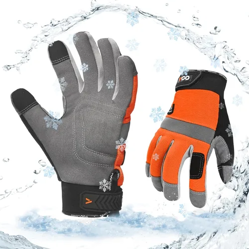Vista 7 de Vgo... 1Pair 5℃/41°F Winter Work Gloves Men, Cold Weather Waterproof Safety Work Gloves,Cold Storage or Freezer Glove