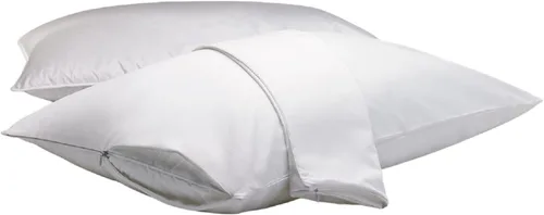 Vista 3 de Dependable Industries - Juego de 2 fundas de almohada de vinilo con cremallera de lujo, protectores impermeables de 20 x 29 pulgadas, ideales