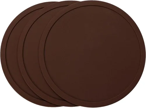 Vista 9 de ONLYKXY 3 posavasos de silicona de 3.93 pulgadas, posavasos redondos para bebidas, café, té (negro)