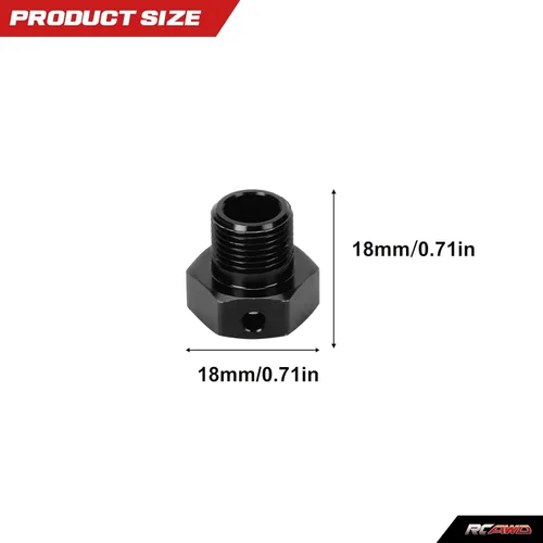 Vista 3 de RCAWD Rueda hexagonal de 0.669 in para 1/6 Losi Super Baja Rey SBR 2.0 actualizaciones, 8S sin escobillas 1/6 RTR Desert Truck, piezas de hopups