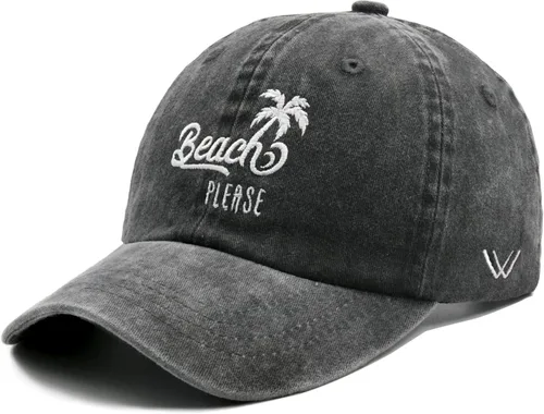Vista 2 de Waldeal Beach Please Hat - Gorra de béisbol de algodón, ajustable, bordada, para mujeres, hombres, verano, color negro, Negro