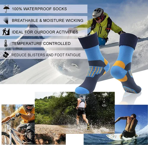 Vista 5 de RANDY SUN - Calcetines 100% impermeables, unisex, para practicar senderismo, caminar, correr, esquiar, etc