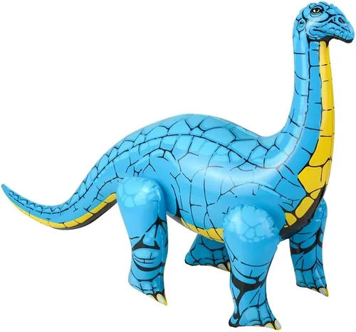 Vista 12 de Surtido inflable de dinosaurios coloridos (alrededor de 24 pulgadas) de Apatosaurio inflable para fiesta, pterodáctilo, raptor, T-Rex, triceratops