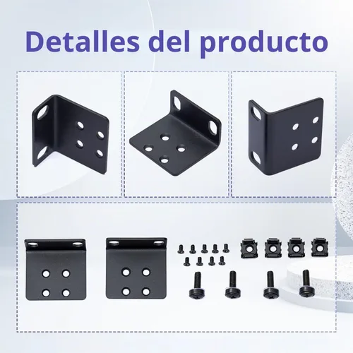 Vista 5 de Kit de montaje en rack de 19" para interruptores de 17,3 pulgadas de ancho, compatible con productos Select Buffalo Tech, Dell, Cisco, D-Link