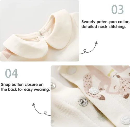 Vista 129 de pureborn Vestido de bebé niña 0-24 meses