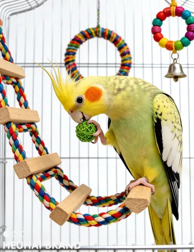 Vista 5 de Paquete de 22 bolas de ratán para mascotas, juguetes para pájaros pequeños