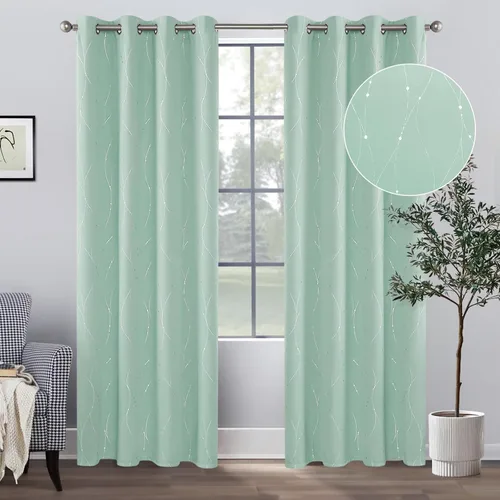 Vista 7 de BUHUA - Paneles de cortinas opacas para sala de estar, cortinas grises con aislamiento térmico, cortinas de ventana para dormitorio - 72 pulgadas