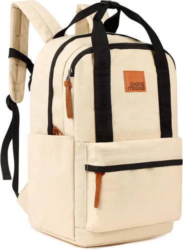 Vista 2 de Choco Mocha Mochila escolar de viaje para niñas adolescentes de 16 pulgadas, marrón (Basic-Brown), Mochilas Daypack