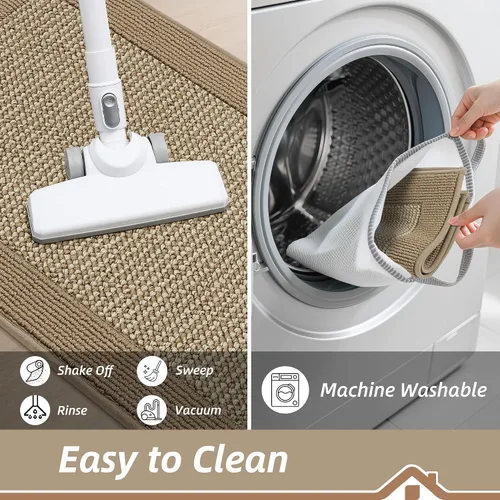 Vista 7 de BEQHAUSE Tapete para puerta interior de 20 x 32 pulgadas, tapete antideslizante para entrada, lavable, resistente a la suciedad, tapete