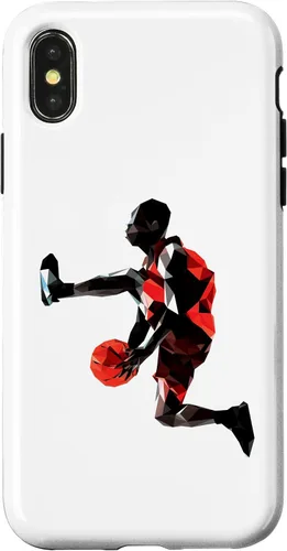 Vista 4 de Funda de baloncesto retro para iPhone 15 con diseño de jugador de baloncesto