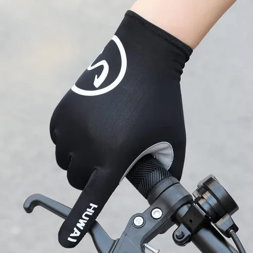Vista 7 de Guantes de ciclismo acolchados de dedo completo, guantes de bicicleta de montaña, guantes de MTB transpirables para hombres y mujeres