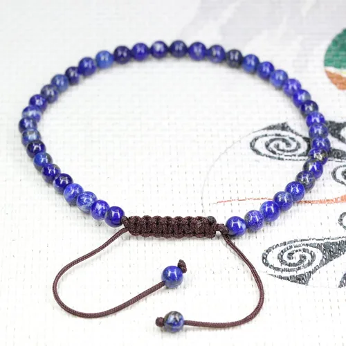 Vista 2 de Pulsera de borla de macramé trenzada ajustable con cuentas redondas de 0.157 pulgadas (0.157 in)
