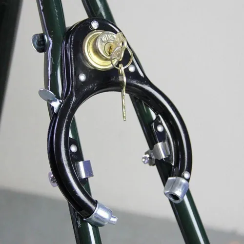 Vista 4 de Leadigol Cerraduras de bicicleta de acero con llave,Cerradura de bicicleta de bicicleta portátil para bicicleta,Cerradura de rueda de ciclismo