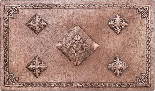 Vista 8 de Kitchen Backsplash, Diamonds with Celtic Border Copper Backsplash, Victorian Copper Backsplash Panel, Handmade Copper Backsplash Tile, Indoor