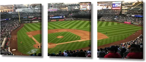 Vista 86 de TUMOVO Arte de pared en lienzo para estadio deportivo, arte de pared de campo Wrigley en Chicago, pinturas de Chicago, impresiones sobre lienzo