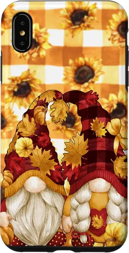 Vista 11 de iPhone 16 Autumn Fall Gnome Pumpkin Buffalo Plaid Pattern Sunflower Case
