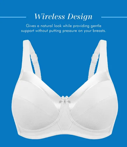 Vista 3 de Bestform 5006715 Satin Trim Wireless Cotton Bra with Unlined Cups