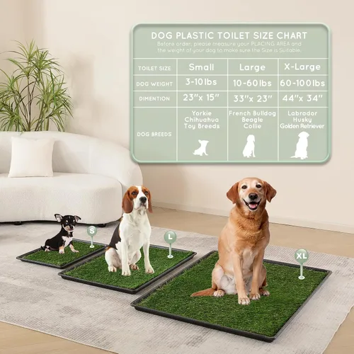 Vista 8 de HQ4US - Almohadilla de hierba para perro con bandeja, sin olor, para caja de arena para perro