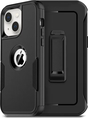 Vista 9 de Defender - Funda para iPhone 14 con clip para cinturón, 2 protectores de pantalla + protector de lente de cámara; funda protectora resistente a Azul