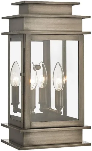 Vista 11 de Livex Lighting 2014-07 Princeton linterna de pared al aire libre Bronce con reflector de acero inoxidable cromado pulido