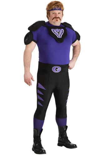 Vista 4 de Disfraz Hombre Cobra Púrpura Talla Plus Size para Dodgeball Multicolor