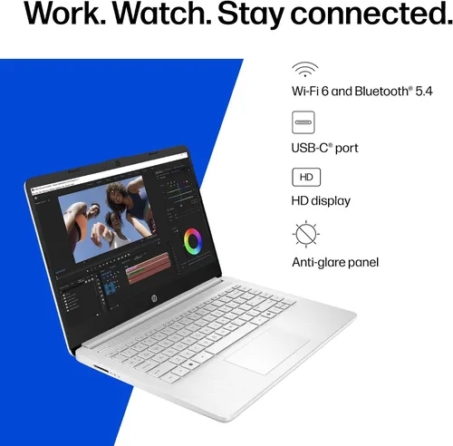 Vista 8 de Computadora portátil HP de 14 pulgadas 2026, procesador Intel, Office 365
