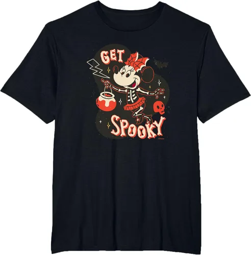 Vista 42 de Disney Disfraz de esqueleto de Minnie Mouse para Halloween, camiseta espeluznante Negro