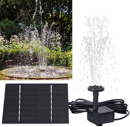 Vista 8 de Kit de bomba de agua solar, bomba de fuente de agua con 4 boquillas, fuente de agua para exteriores para baño de pájaros, estanques, jardín y pecera