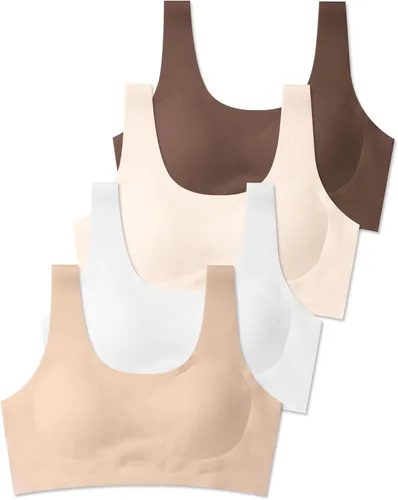 Vista 16 de SALIA GIRL Sujetadores de entrenamiento, sujetadores de inicio de diseño especial para niñas en desarrollo, sin costuras, ligeros y sin