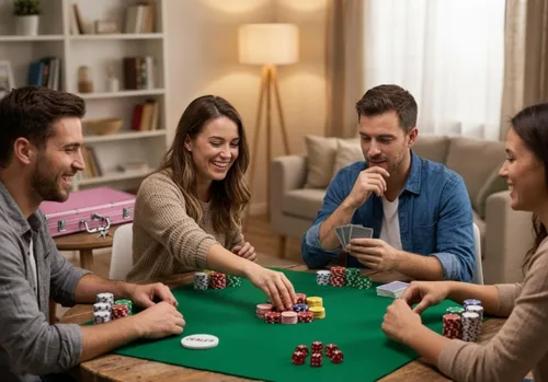 Vista 3 de Juego de fichas de póquer de 500 piezas con funda de transporte de aluminio rosa, fichas de dados estilo casino de 0.43 oz para Texas Hold'em