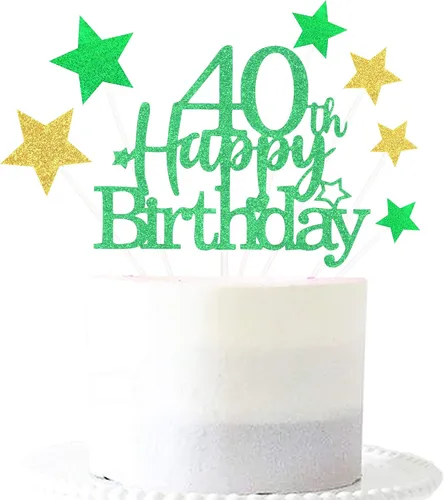 Vista 20 de Decoración brillante para tarta de primer cumpleaños feliz con estrella, adornos personalizados para tarta de 1 cumpleaños, decoraciones de fiesta