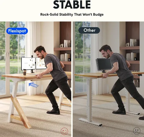 Vista 5 de FLEXISPOT WoodiX - Escritorio ejecutivo de pie de madera maciza Arce